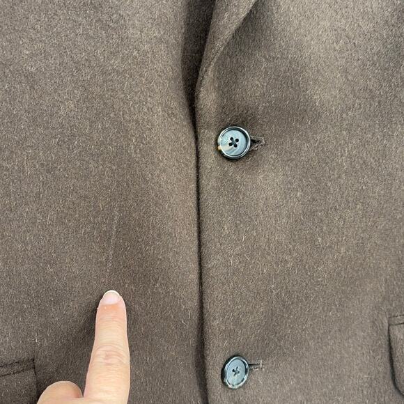 Tasso Elba Camelhair Men Blazer Sz 44L Chocolate Quiet Luxury Old Money Heritage - Picture 8 of 14